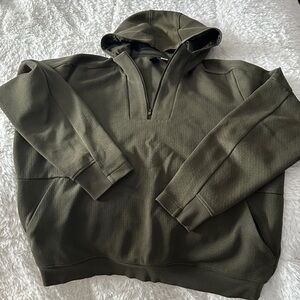 adidas Men's Dark Green 1/4 Zip-Up Sweatshirt